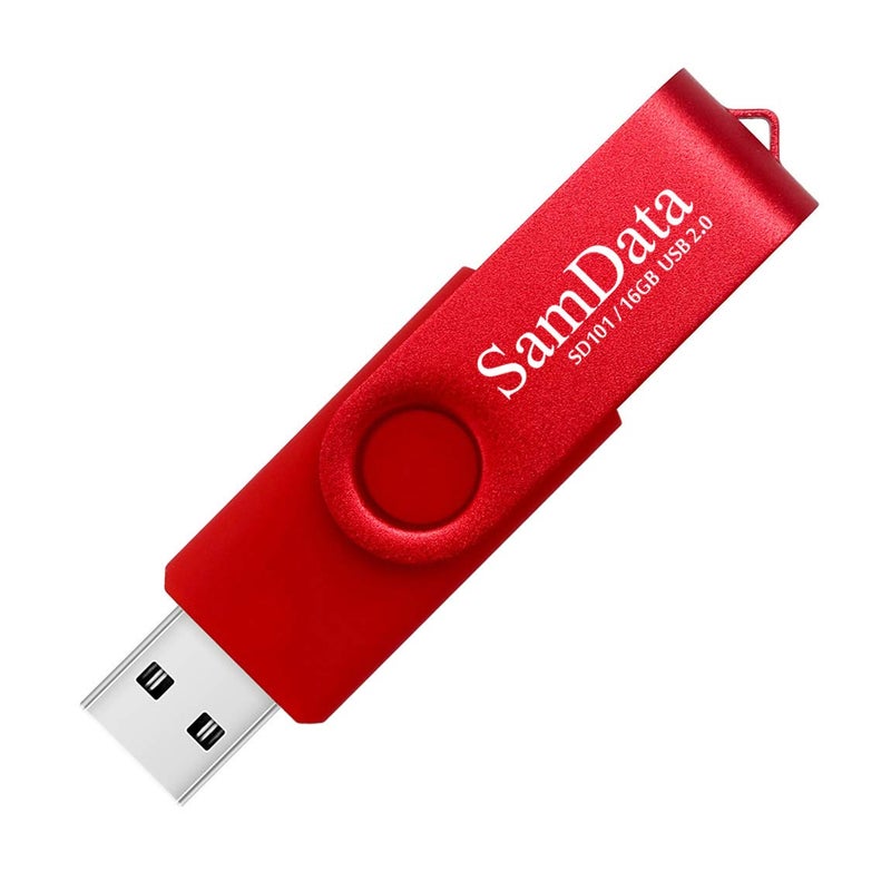 SamData 16GB USB Flash Drives 5 Pack 16GB Thumb Drives Memory Stick Jump Drive with LED Light for Storage and Backup (5 Colors: Black Blue Green Red Silver) - Image 3